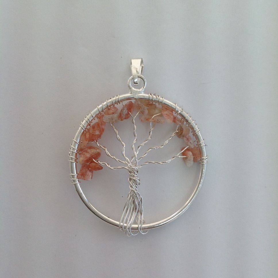 Pendant - Tree of Life - Peach Moonstone Pendant - Tree of Life - Peach Moonstone